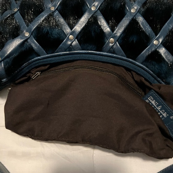 Matt & Nat fluffy blue purse, shoulder bag. - Picture 6 of 11